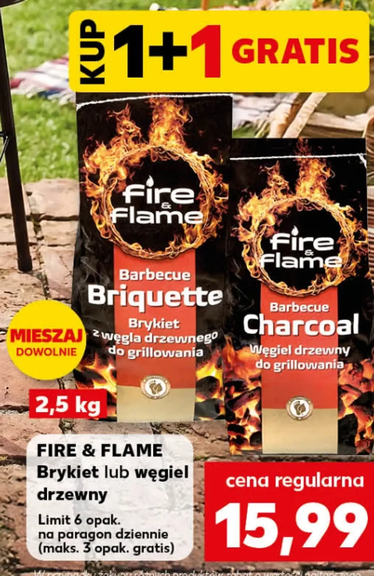 Fire & Flame Brykiet lub węgiel drzewny
