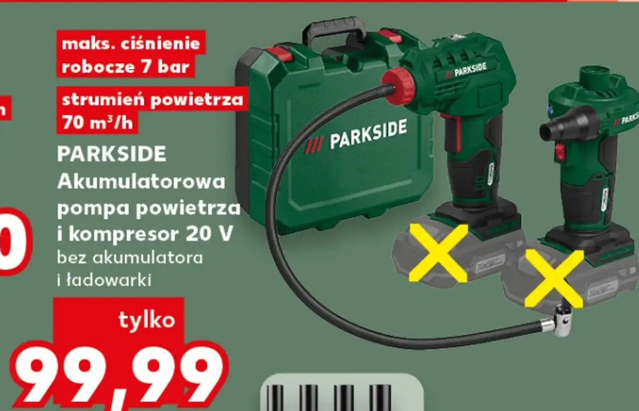 PARKSIDE Akumulatorowa pompa powietrza i kompresor 20 V