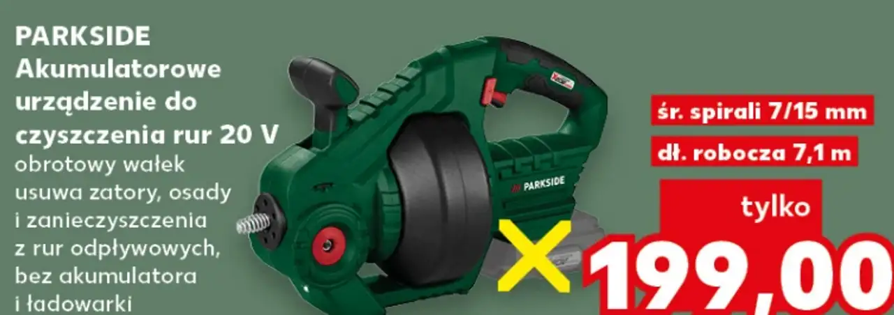 PARKSIDE Akumulatorowe urządzenie do czyszczenia rur 20 V