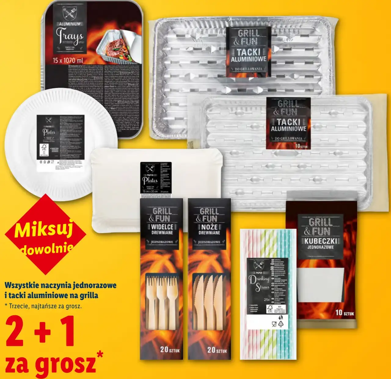 Naczynia jednorazowe i tacki aluminiowe na grilla Grill&Fun / Paper