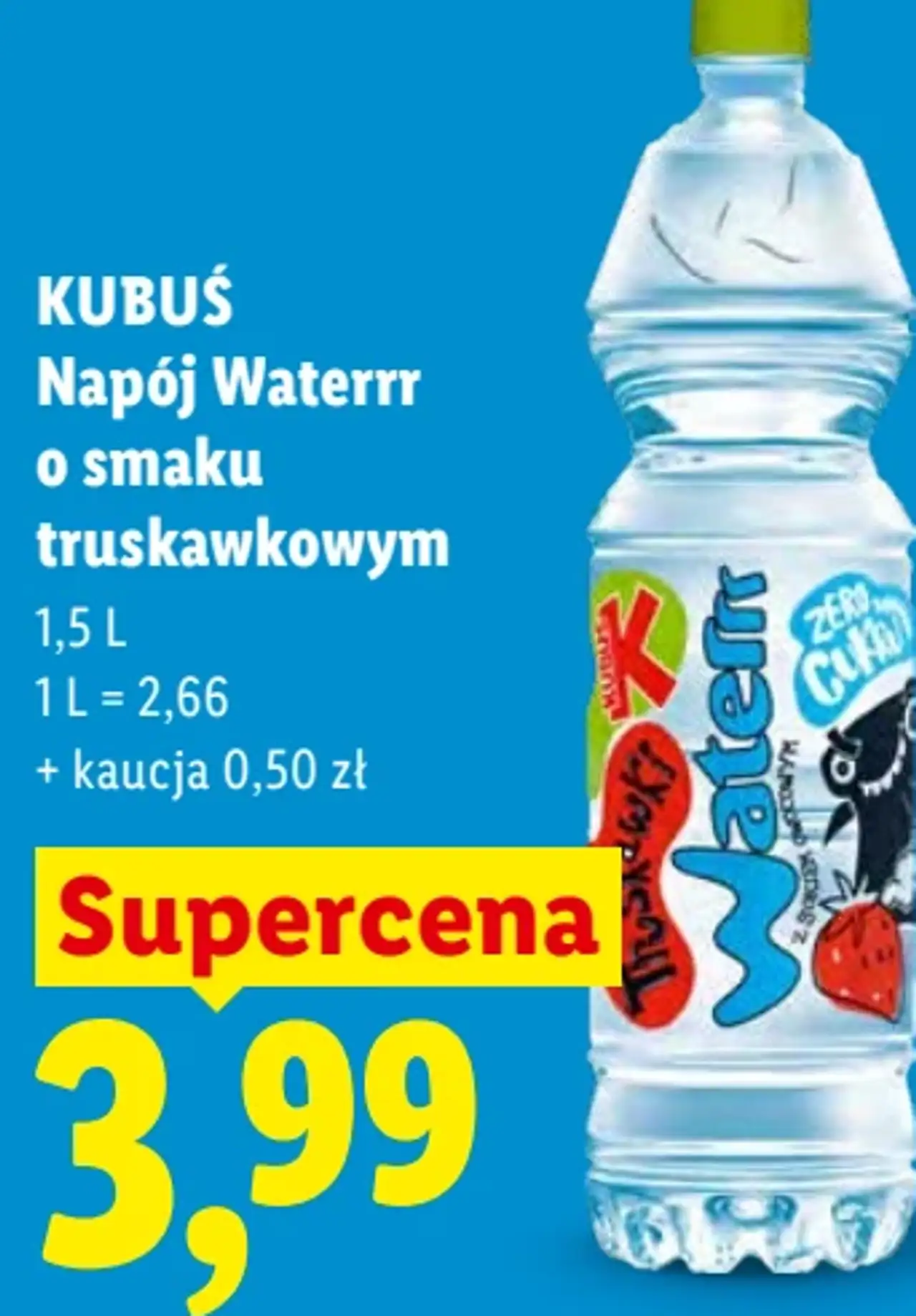 Kubuś Napój Waterrr o smaku truskawkowym