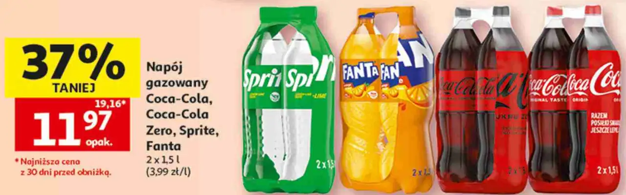 Napój gazowany Coca-Cola, Coca-Cola Zero, Sprite, Fanta