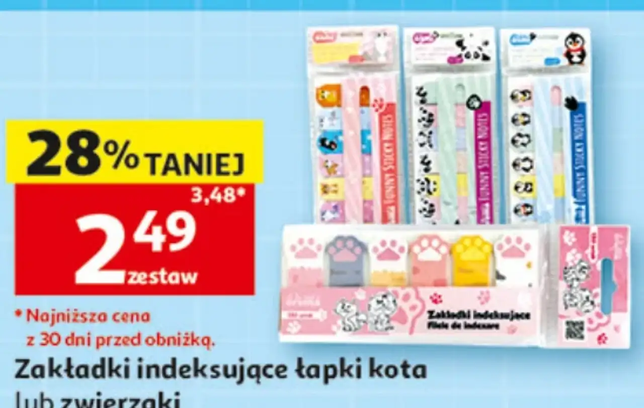 Zakładki indeksujące łapki kota lub zwierzaki