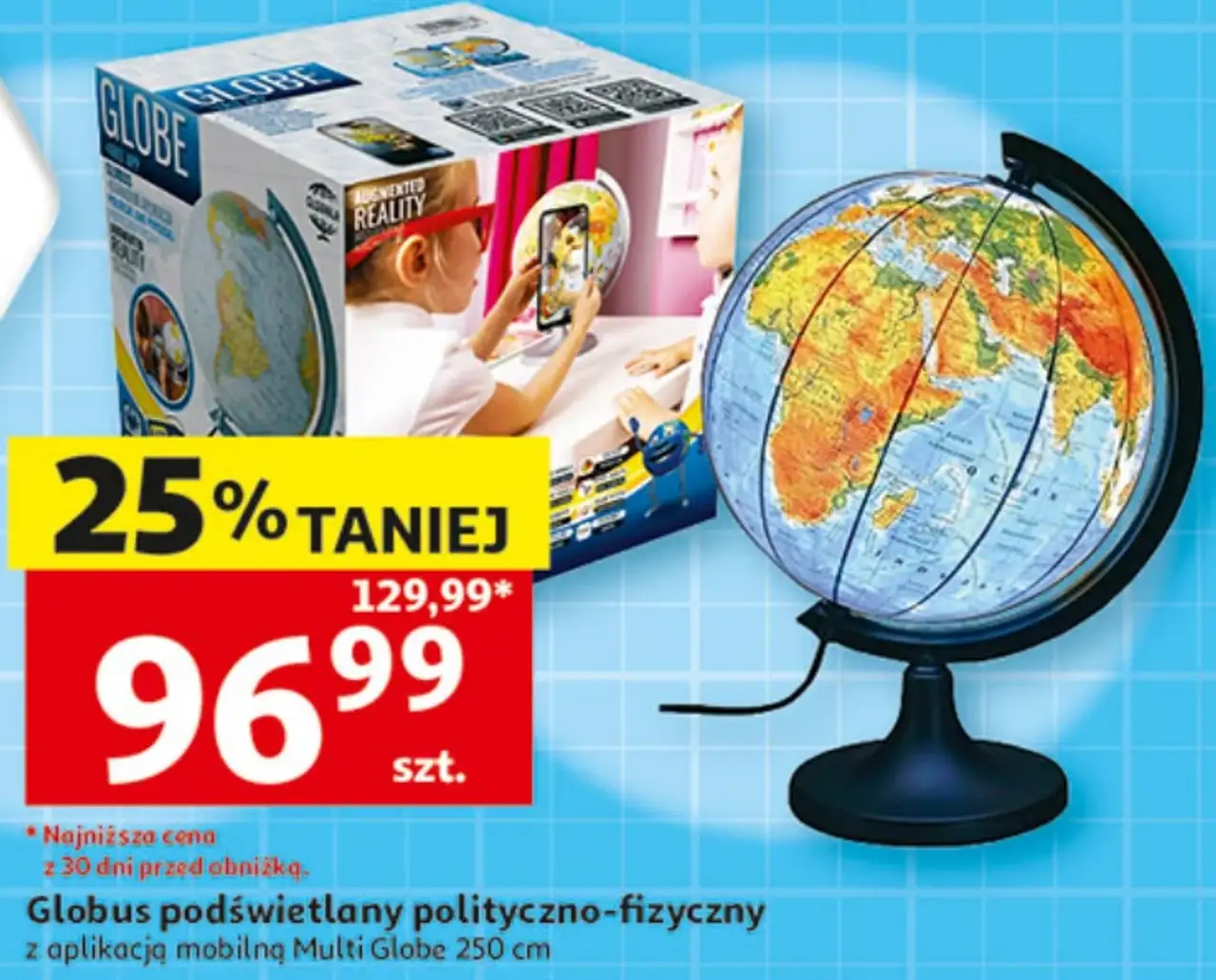 Globus podświetlany polityczno-fizyczny z aplikacją mobilną Multi Globe 250 cm