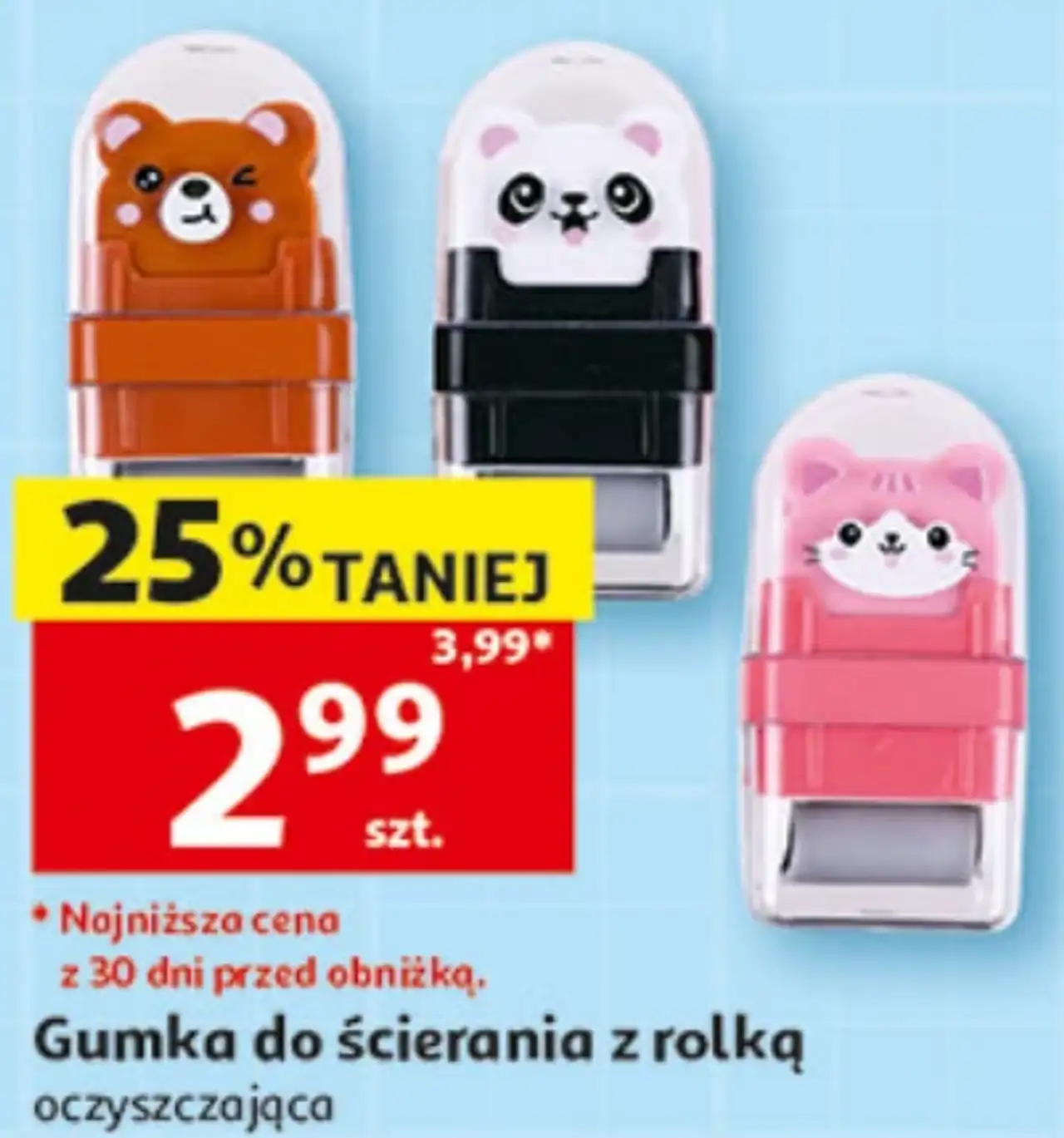 Gumka do ścierania z rolką oczyszczającą