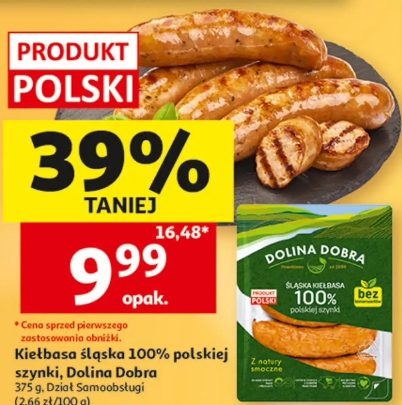 Kiełbasa śląska 100% polskiej szynki, Dolina Dobra