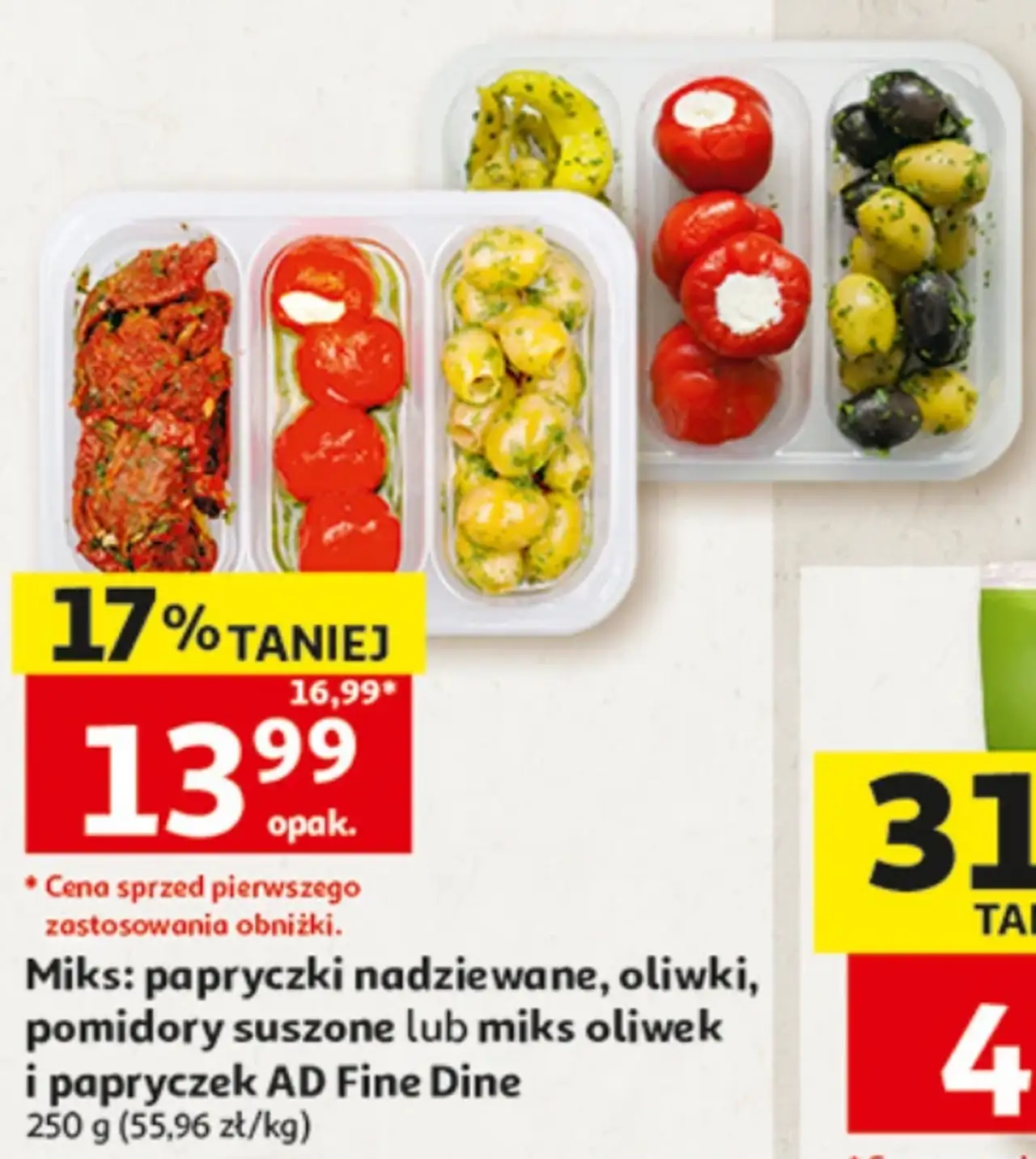 Miks: papryczki nadziewane, oliwki, pomidory suszone lub miks oliwek i papryczek AD Fine Dine