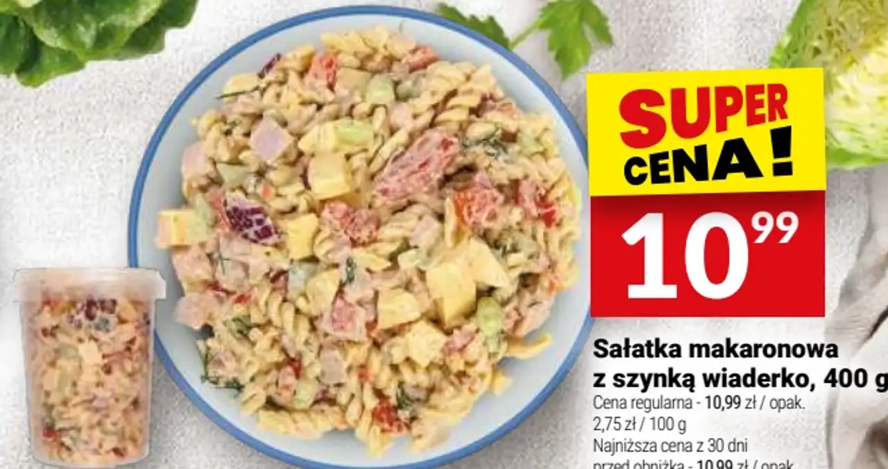 Sałatka makaronowa z szynką wiaderko Białecki Kuchnia