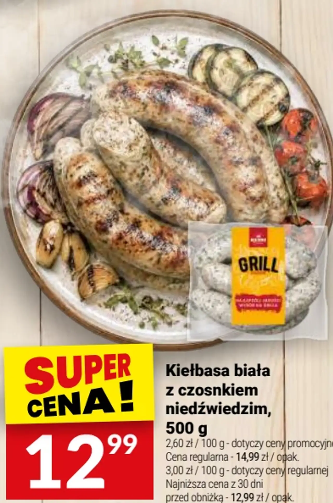 Kiełbasa biała z czosnkiem niedźwiedzim Białecki Wędzarnia