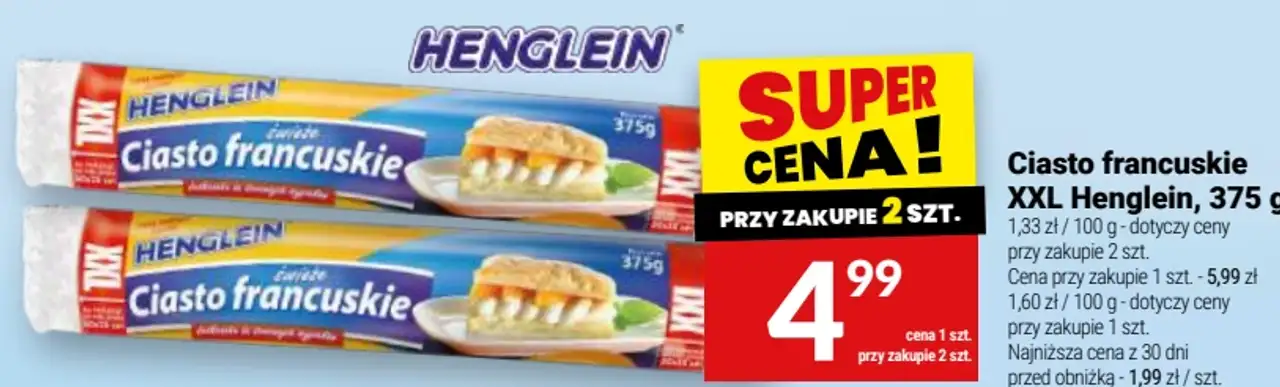 Ciasto francuskie XXL Henglein, 375 g