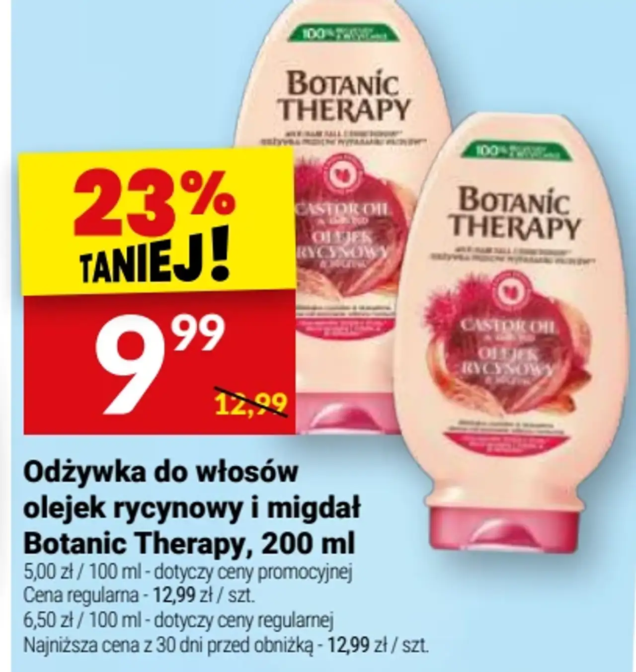 Odżywka do włosów olejek rycynowy i migdał Botanic Therapy, 200 ml