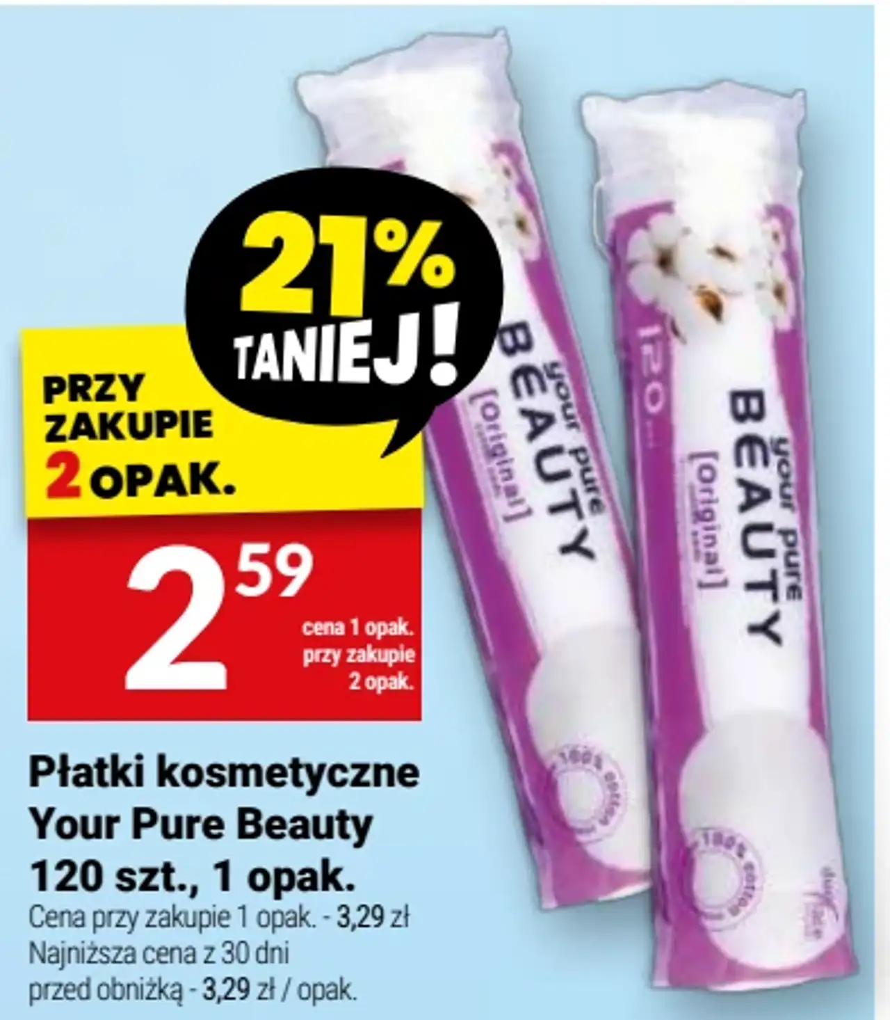 Płatki kosmetyczne Your Pure Beauty, 120 szt., 1 opak.