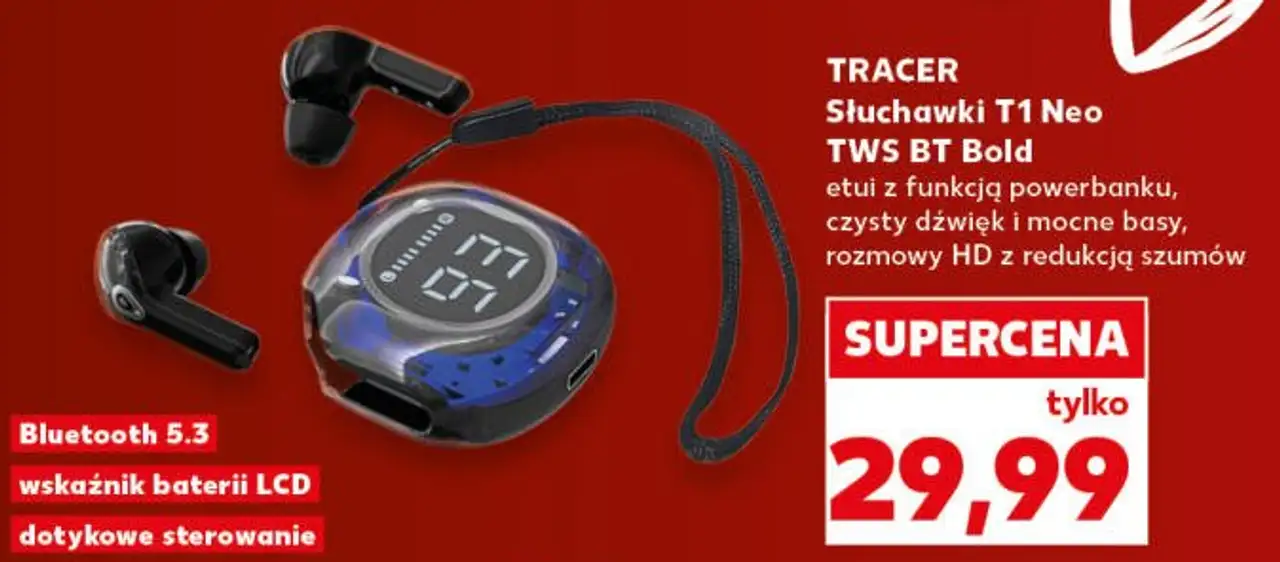 TRACER Słuchawki T1 Neo TWS BT Bold
