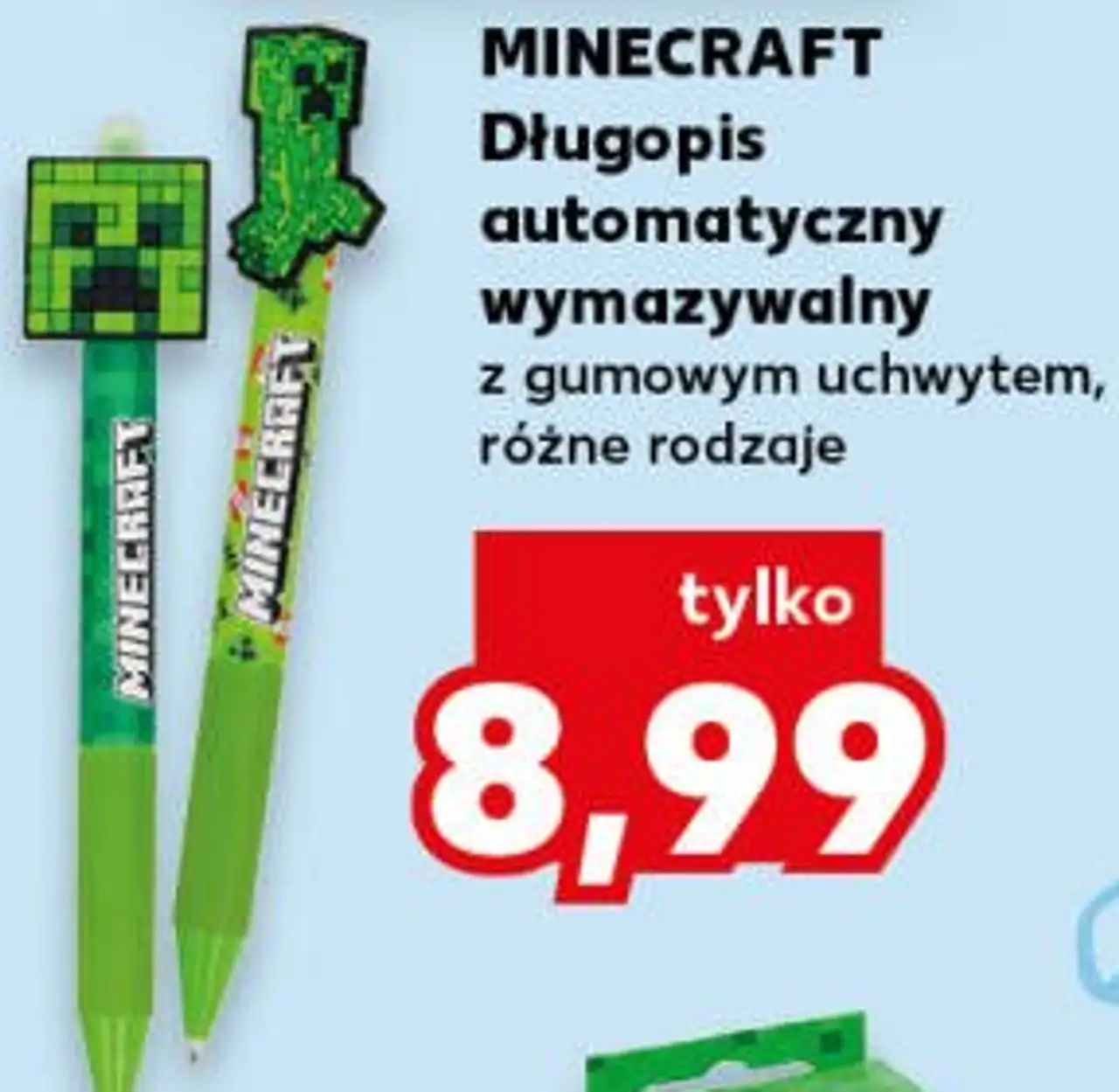 MINECRAFT Długopis automatyczny wymazywalny