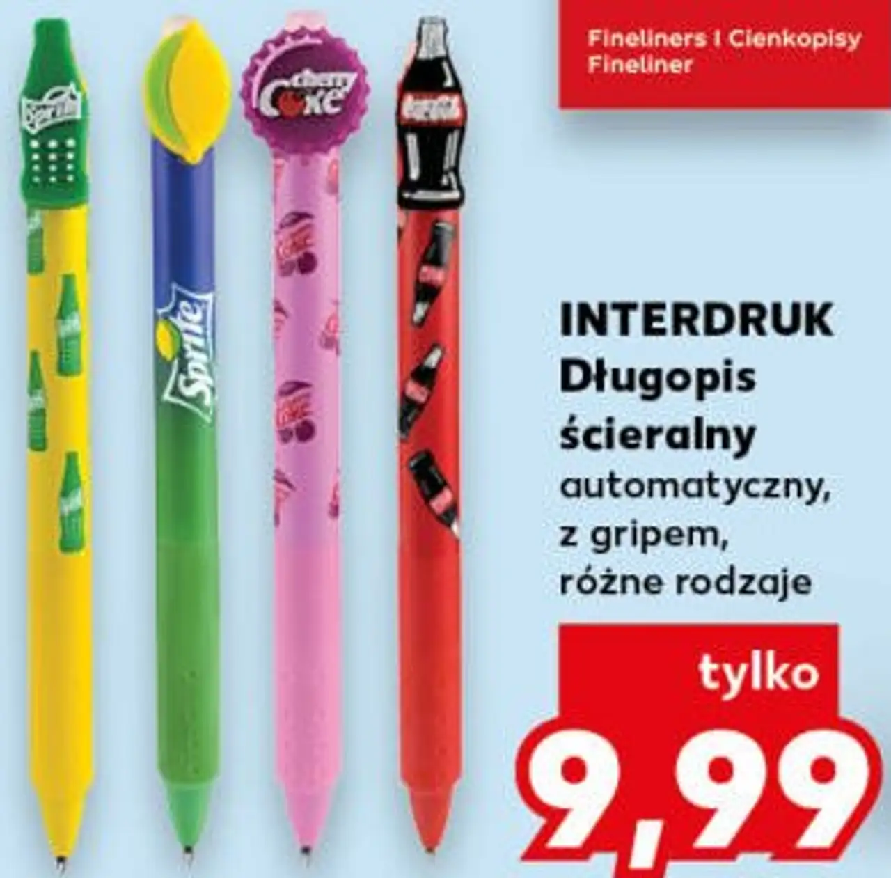 INTERDRUK Długopis ścieralny automatyczny, z gripem