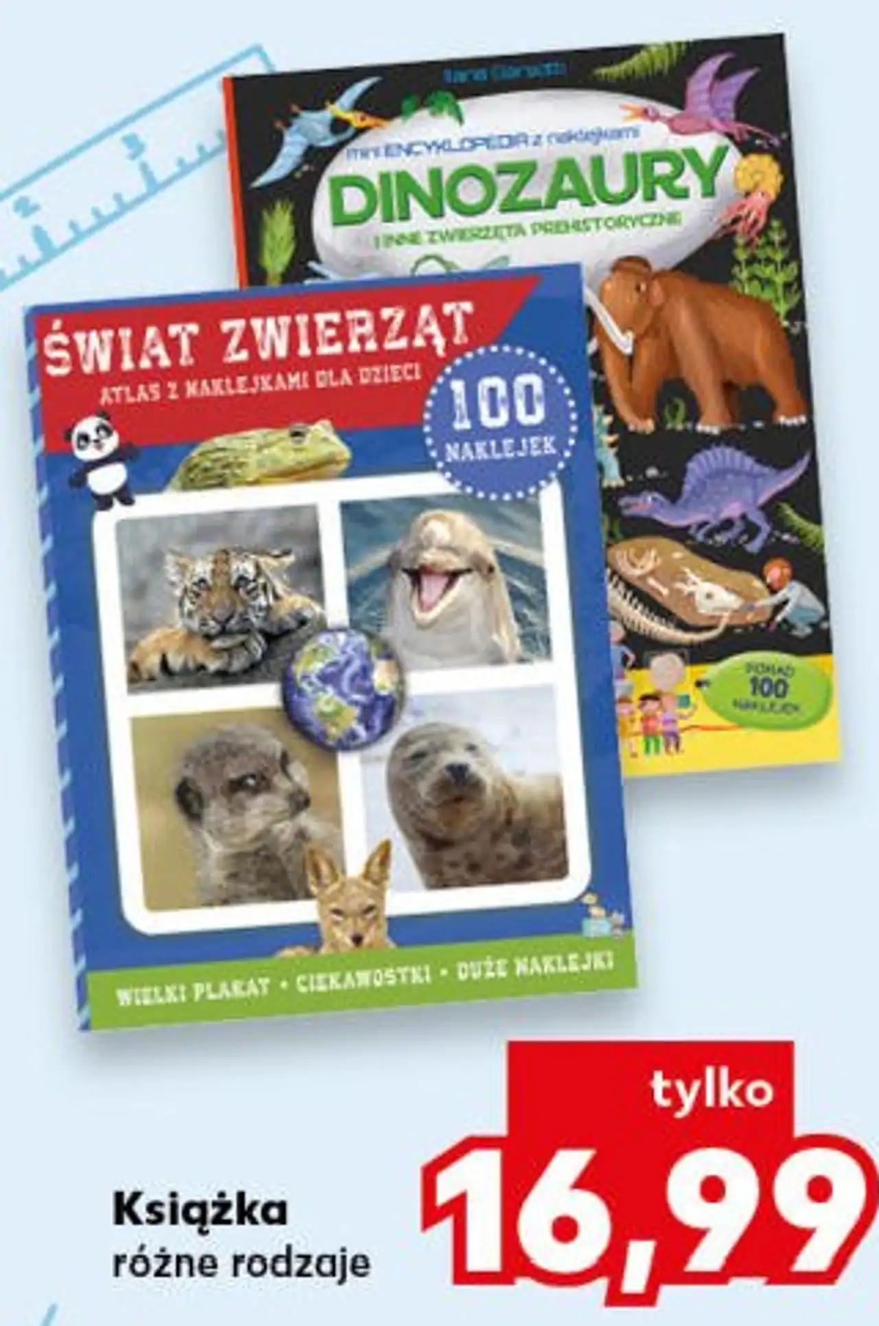 Książka, różne rodzaje (np. Świat Zwierząt, Dinozaury)