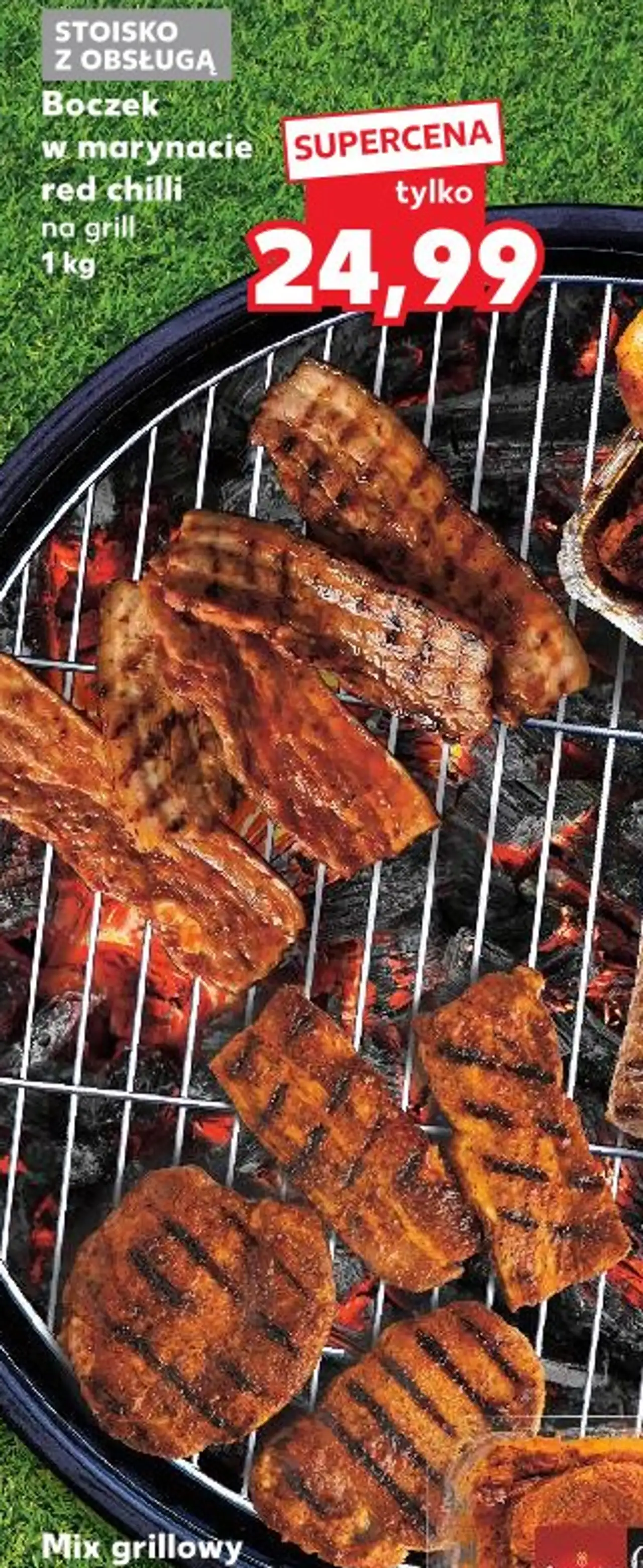 Stojsko z obsługą Boczek w marynacie red chilli na grill