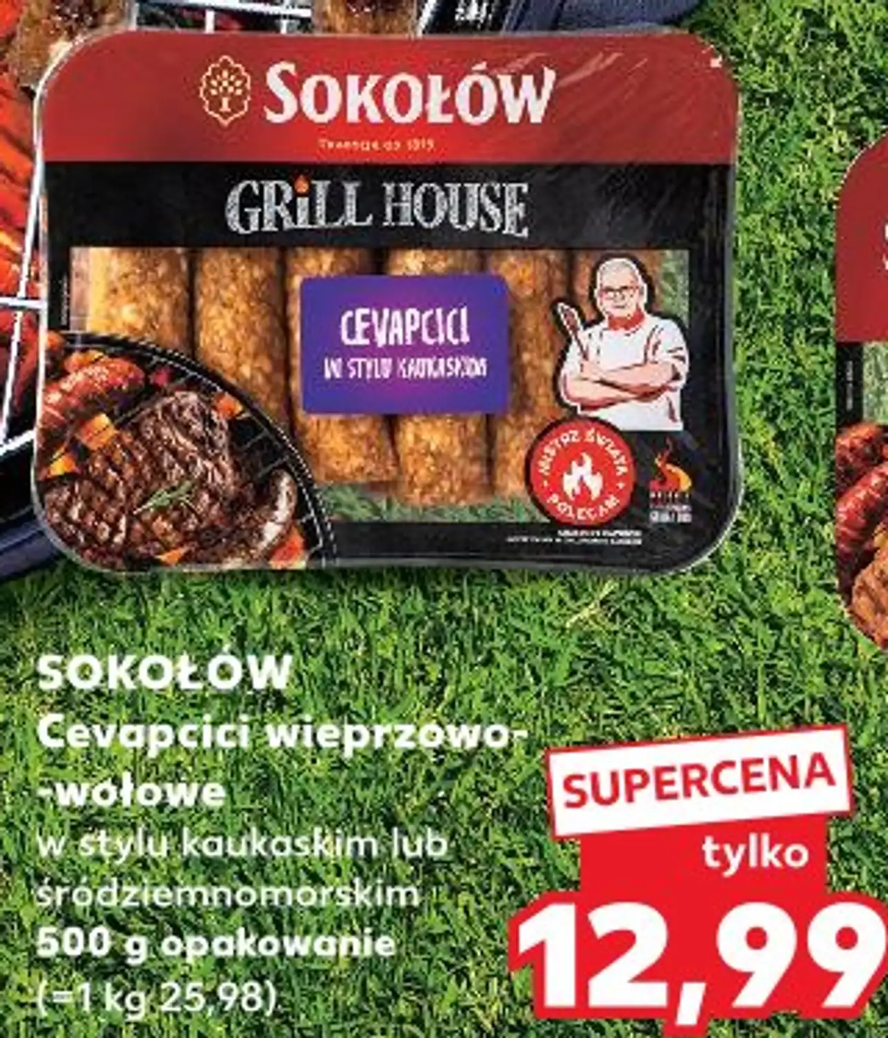 Sokołów Grill House Cevapcici wieprzowo-wołowe w stylu kaukaskim lub śródziemnomorskim
