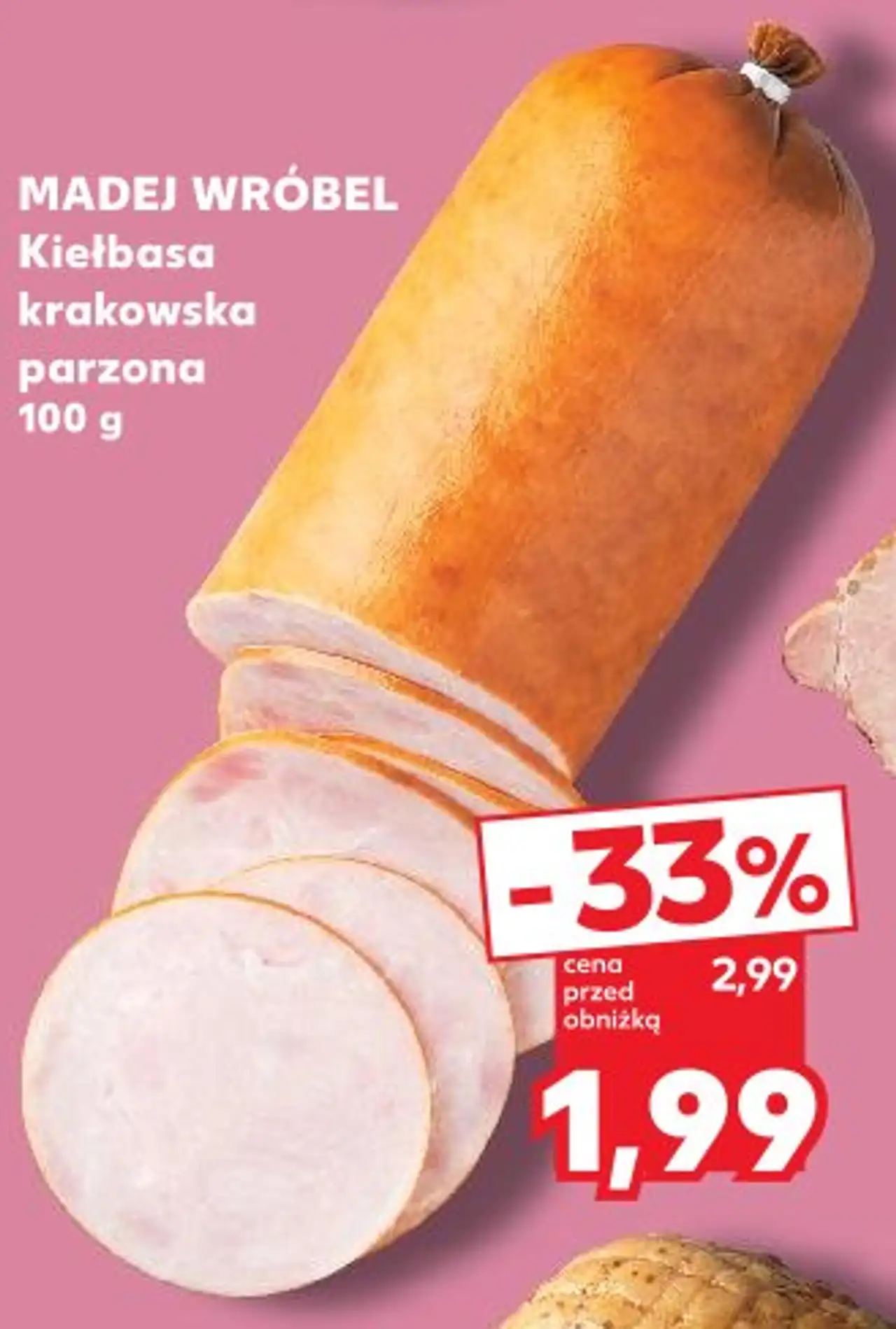 Madej Wróbel Kiełbasa krakowska parzona 100 g