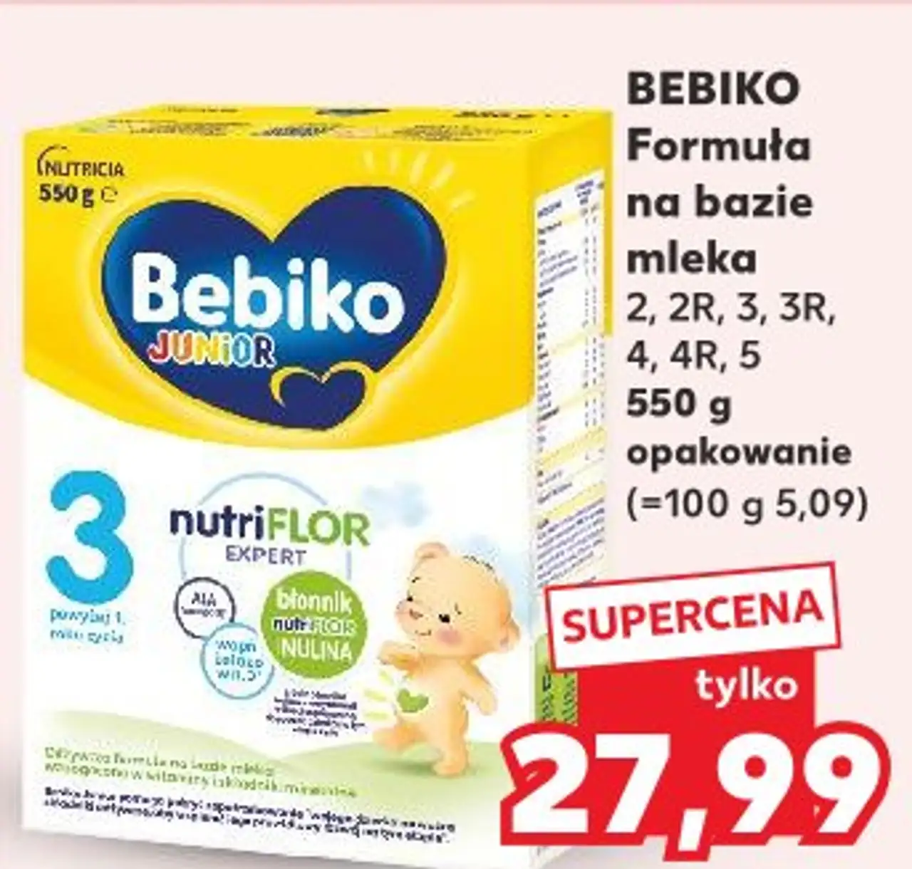Bebiko Formuła na bazie mleka 2, 2R, 3, 3R, 4, 4R, 5