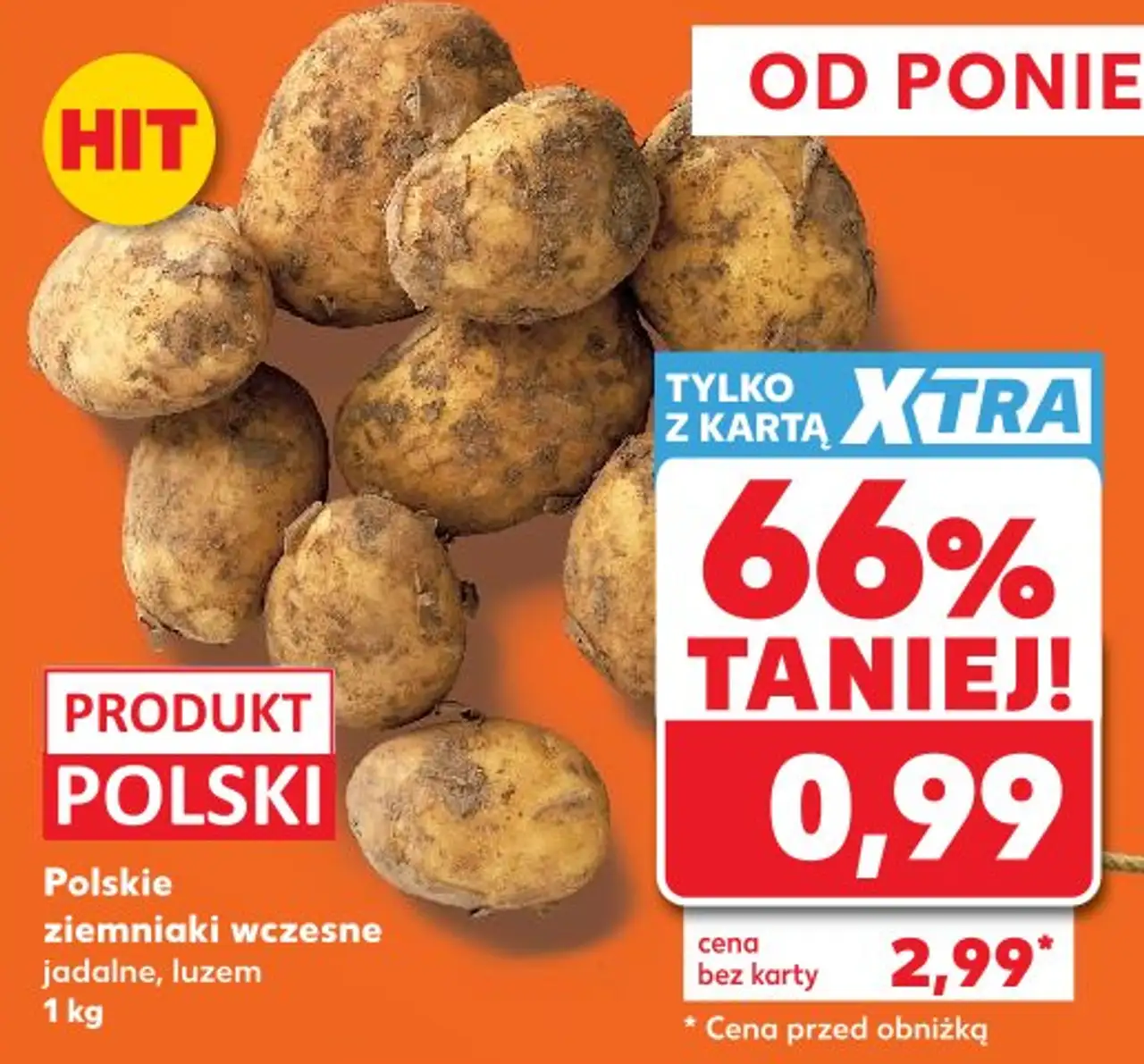 Polskie ziemniaki wczesne jadalne, luzem
