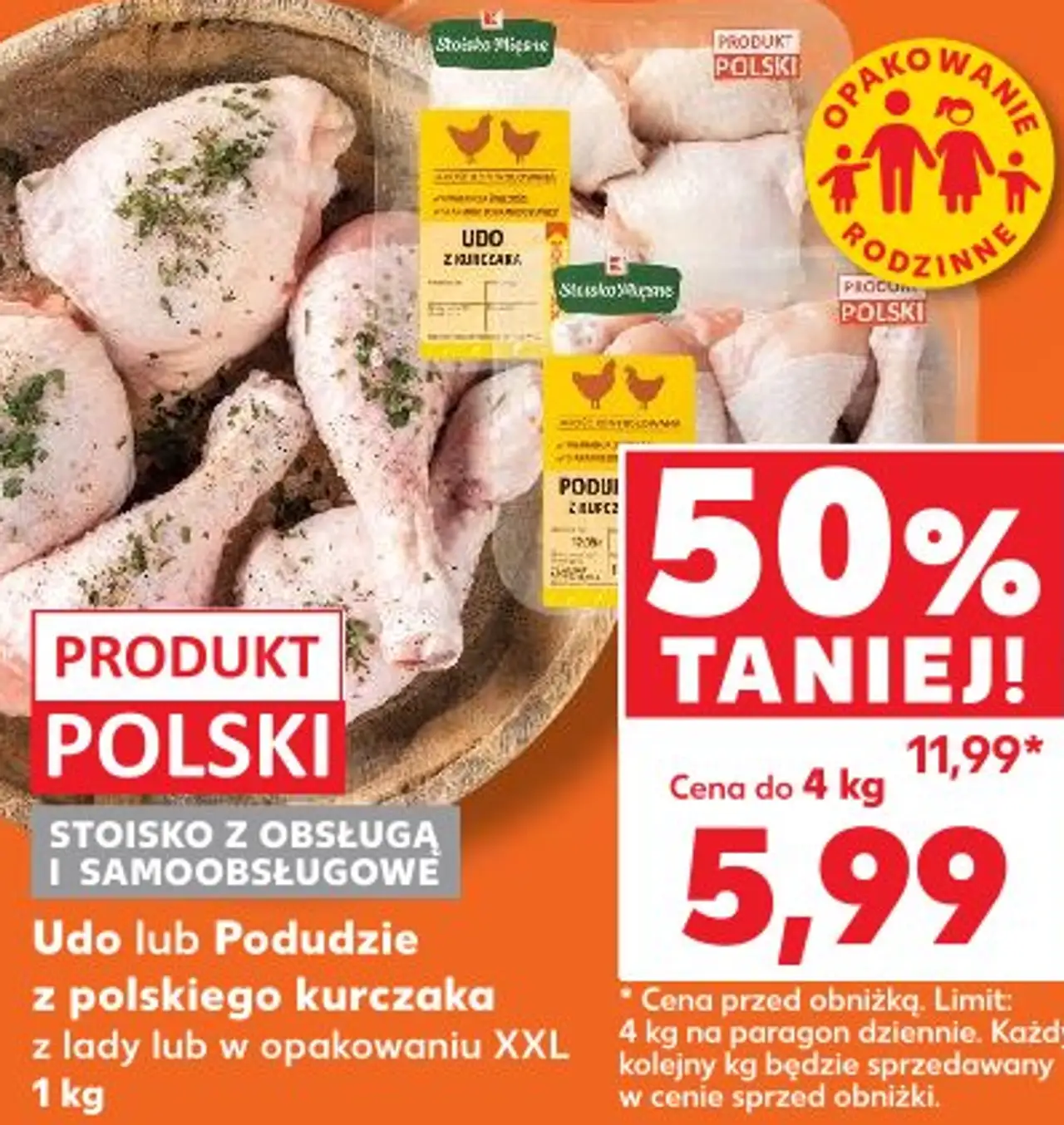 Udo lub Podudzie z polskiego kurczaka z lady lub w opakowaniu XXL