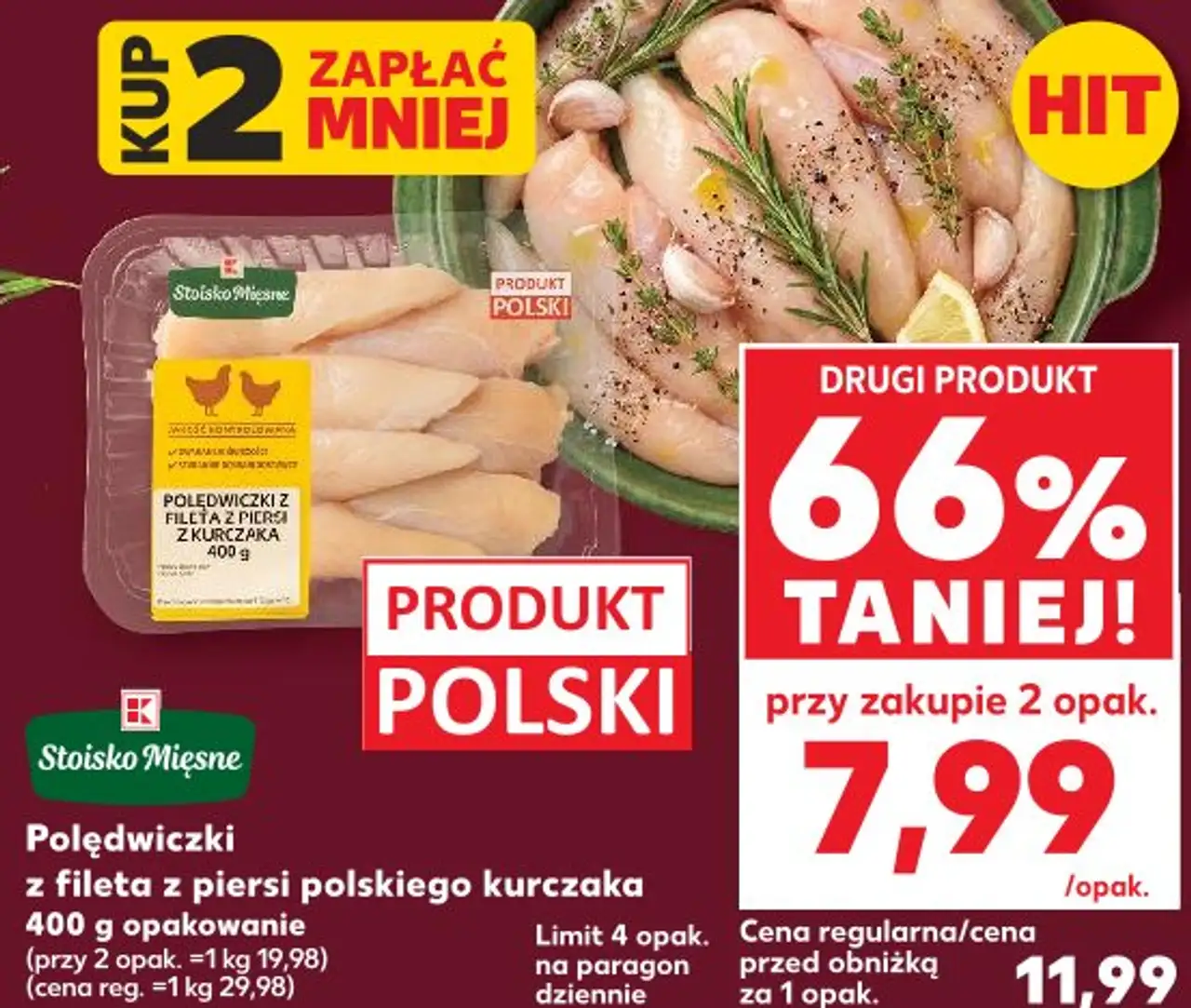 Stoisko Mięsne Polędwiczki z fileta z piersi polskiego kurczaka
