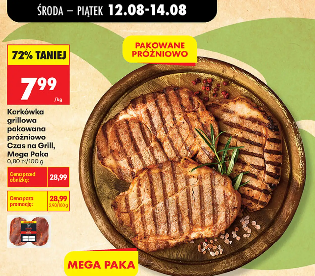 Karkówka grillowa pakowana próżniowo Czas na Grill, Mega Paka