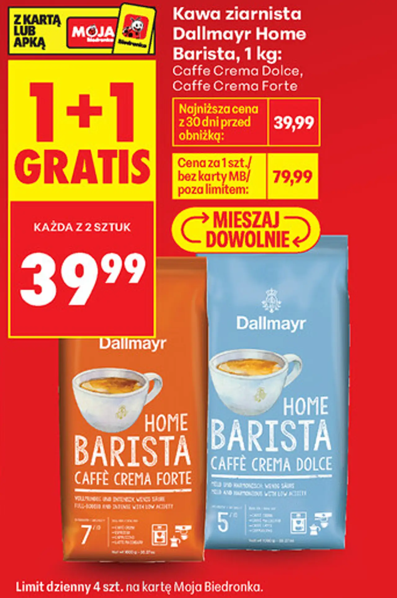 Kawa ziarnista Dallmayr Home Barista Caffe Crema Dolce / Caffe Crema Forte