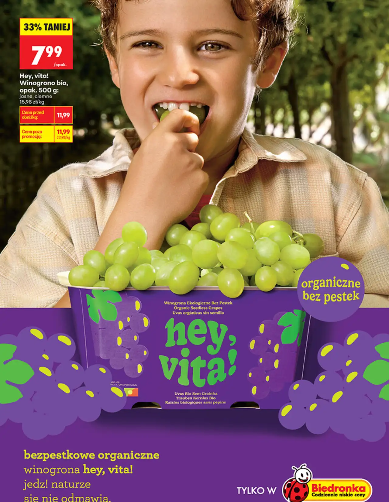 bezpestkowe organiczne winogrona hey, vita!
