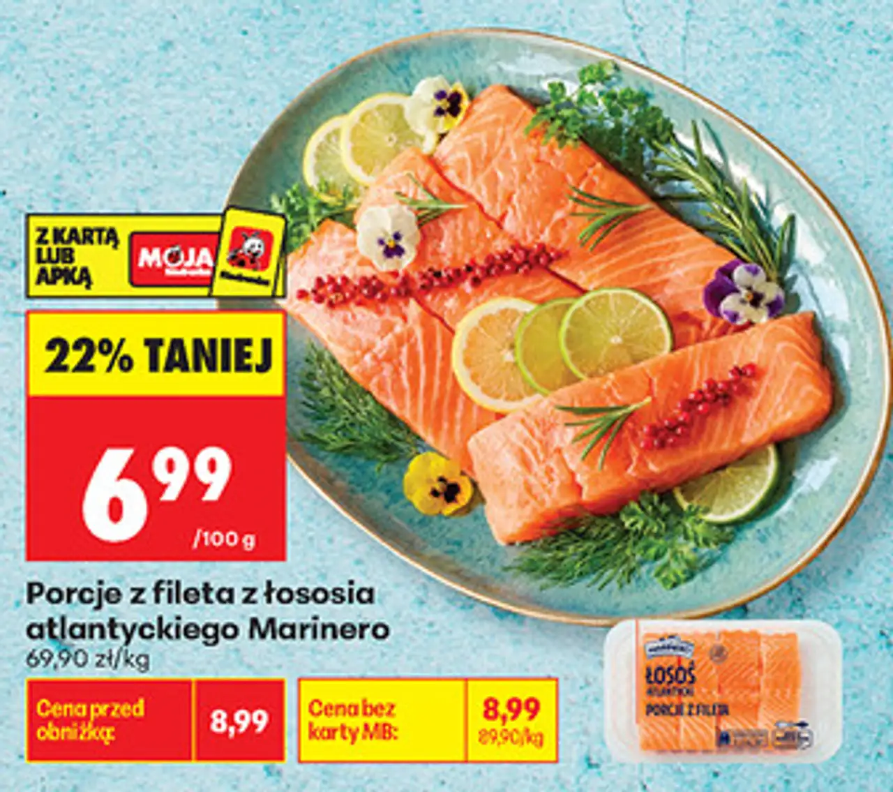 Porcje z fileta z łososia atlantyckiego Marinero