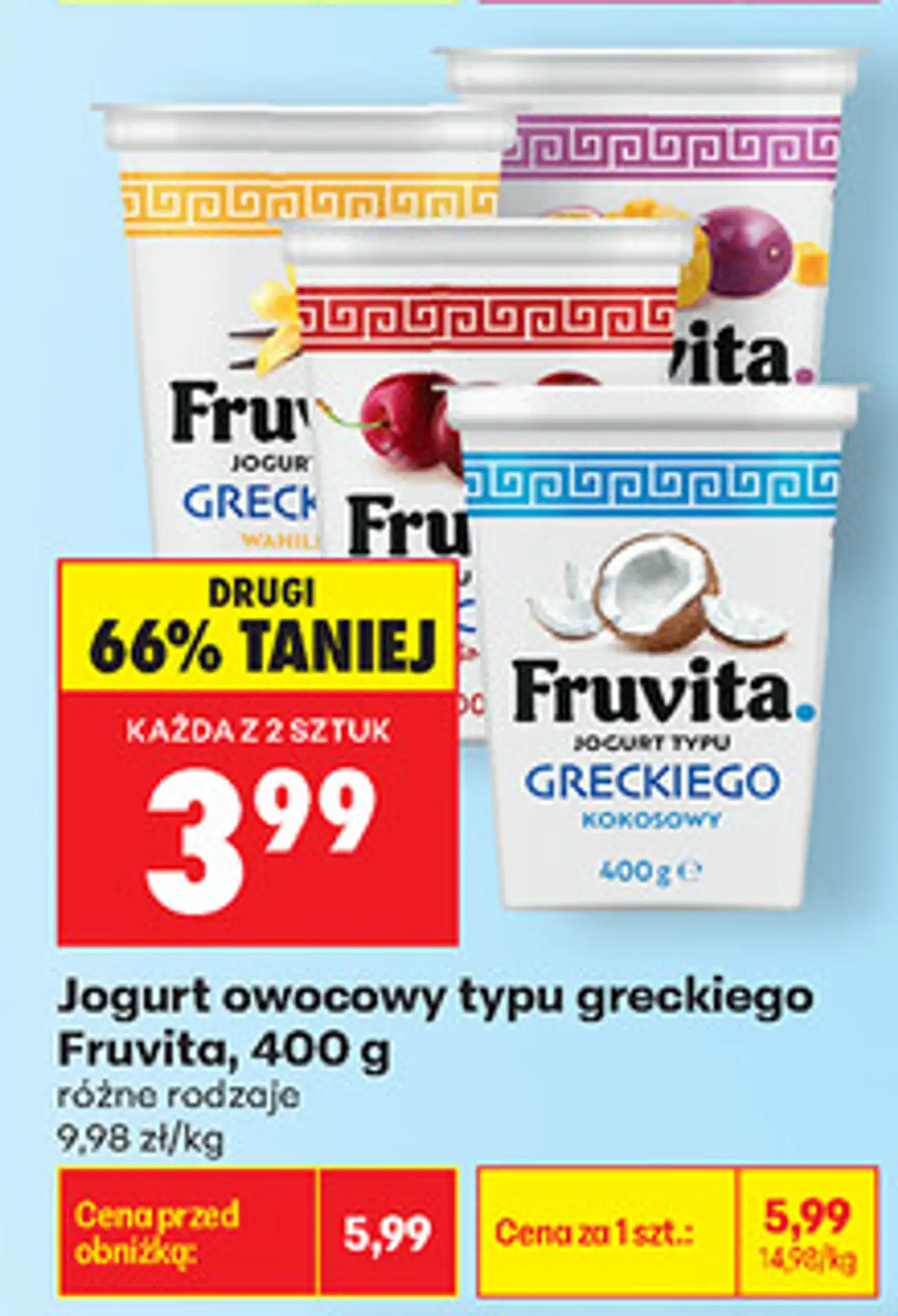 Jogurt owocowy typu greckiego Fruvita, 400 g