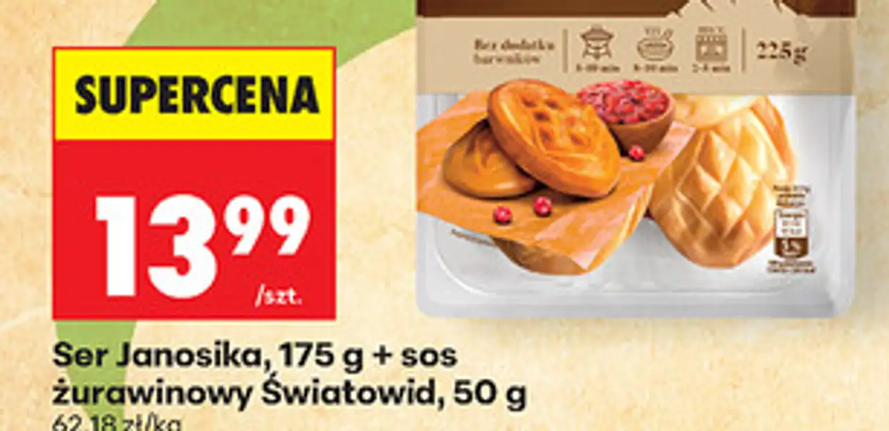 Ser Janosika, 175 g + sos żurawinowy Światowid, 50 g