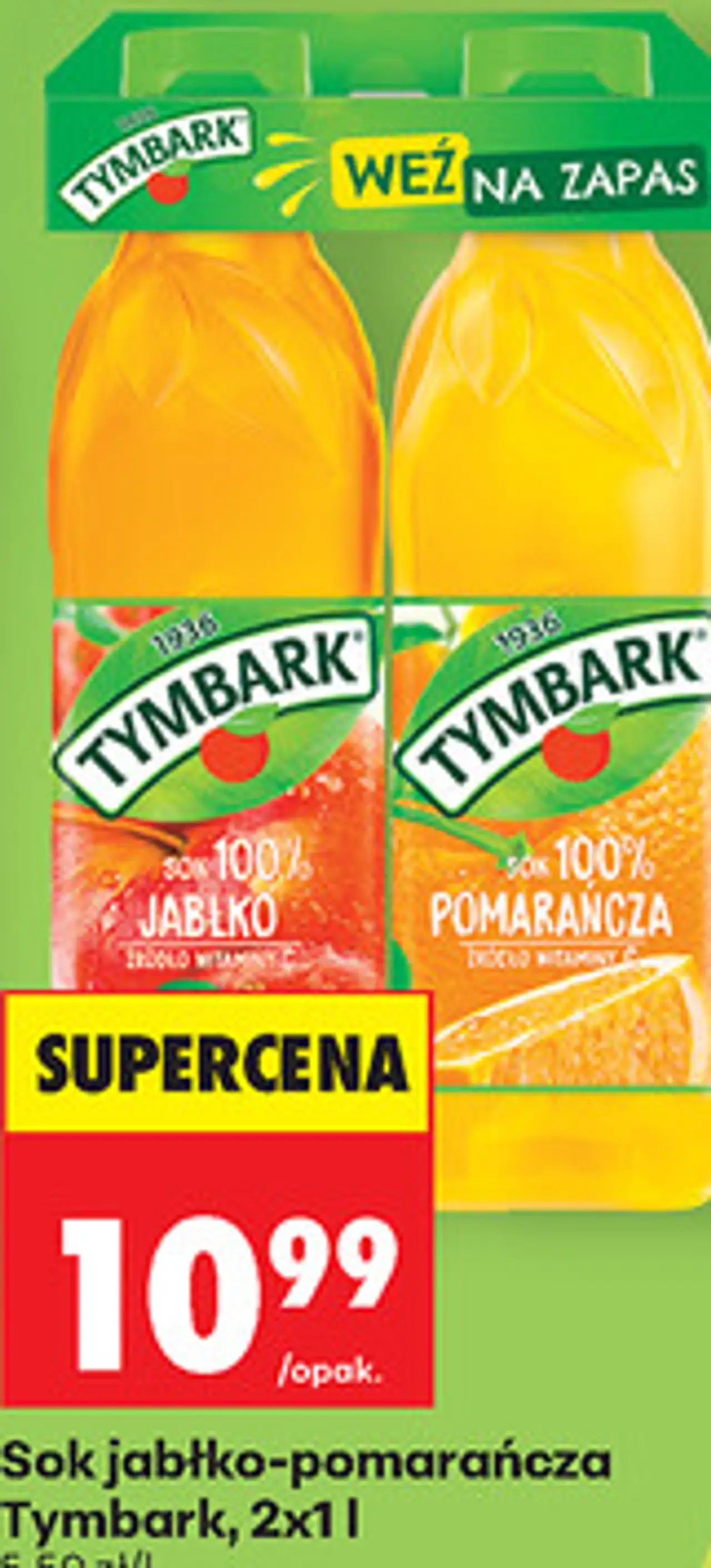 Sok jabłko-pomarańcza Tymbark