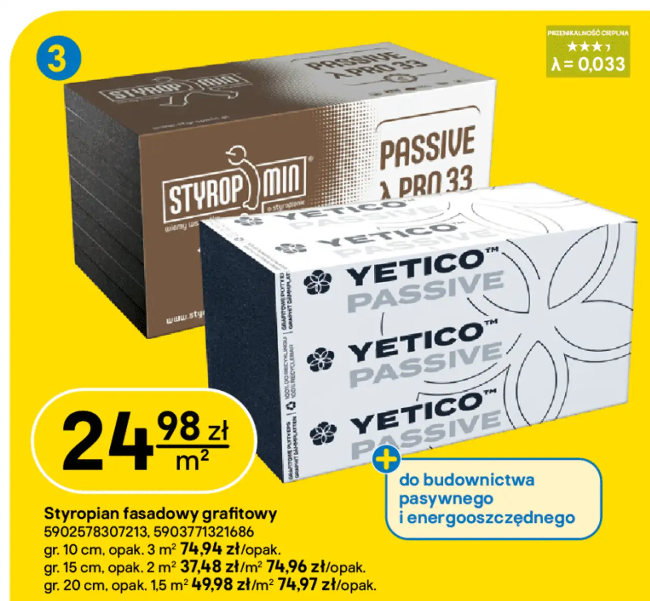 Styropian fasadowy grafitowy Yetico / Styropmin