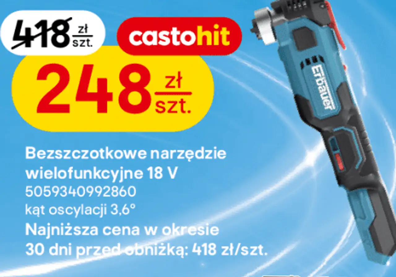 Bezszczotkowe narzędzie wielofunkcyjne 18 V Erbauer