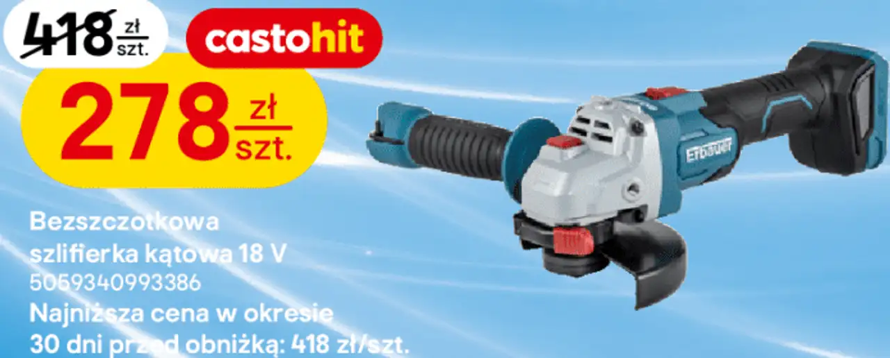 Bezszczotkowa szlifierka kątowa 18 V Erbauer
