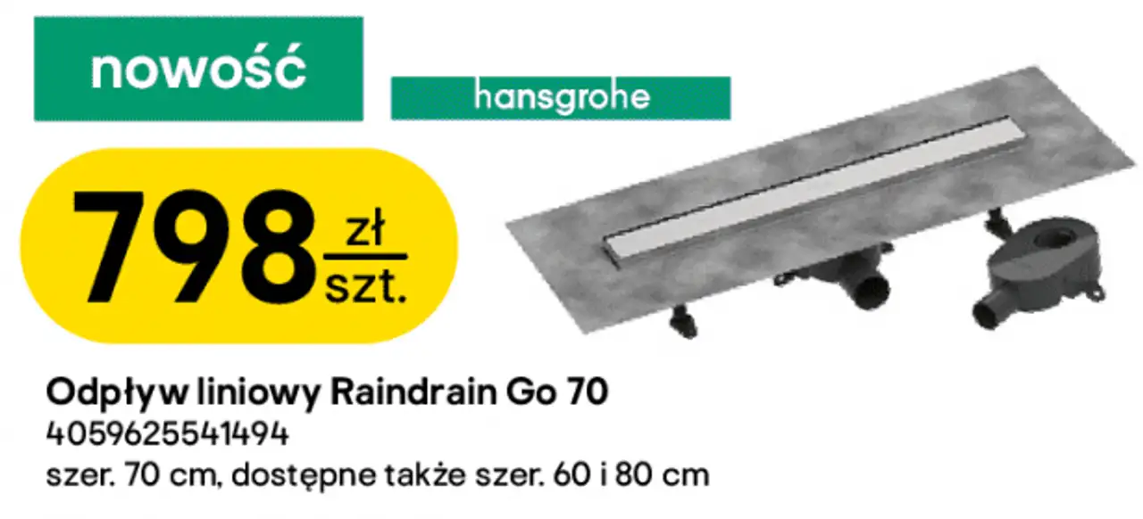 Odpływ liniowy Raindrain Go 70