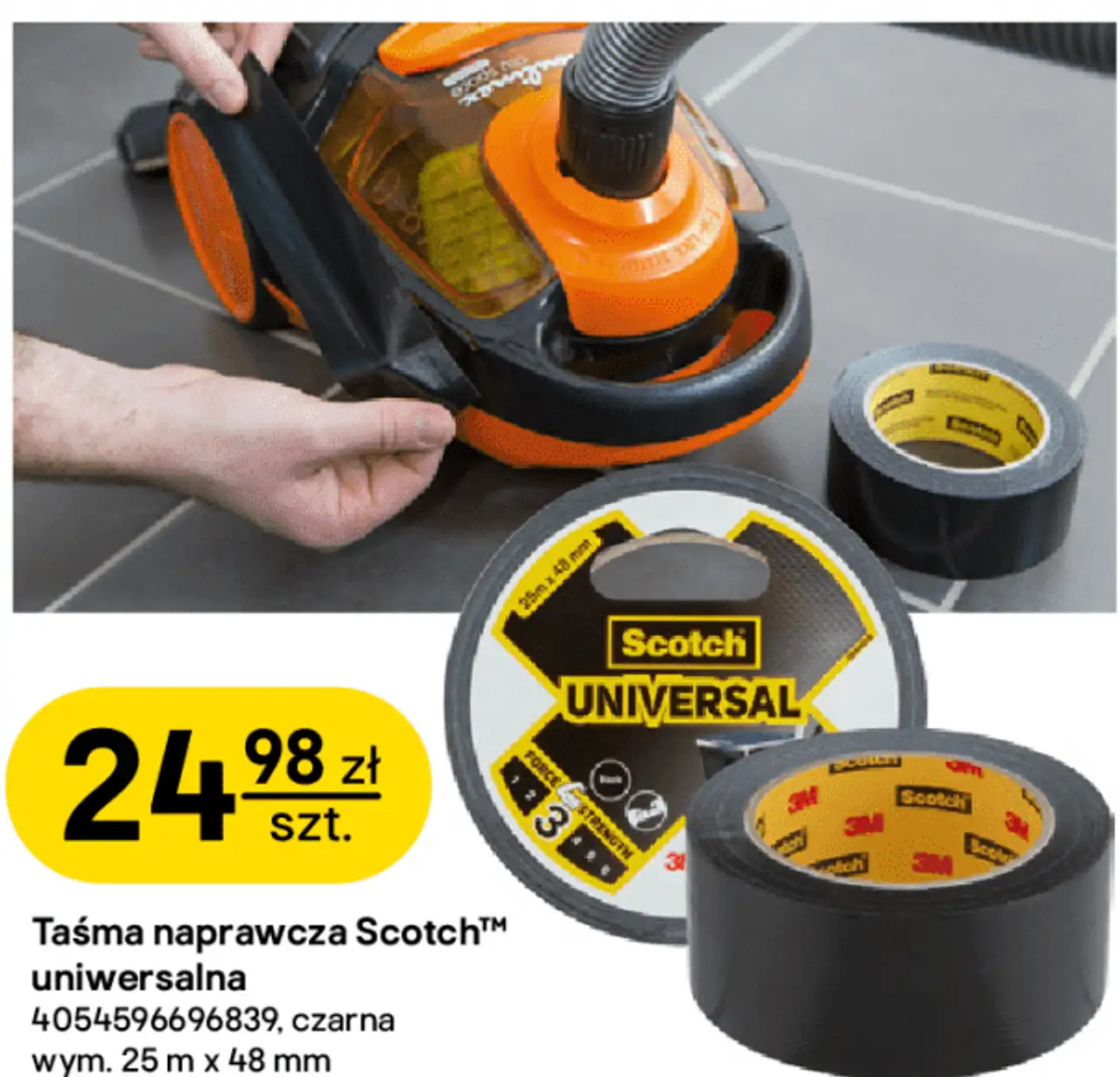 Taśma naprawcza Scotch™ uniwersalna czarna 25 m x 48 mm