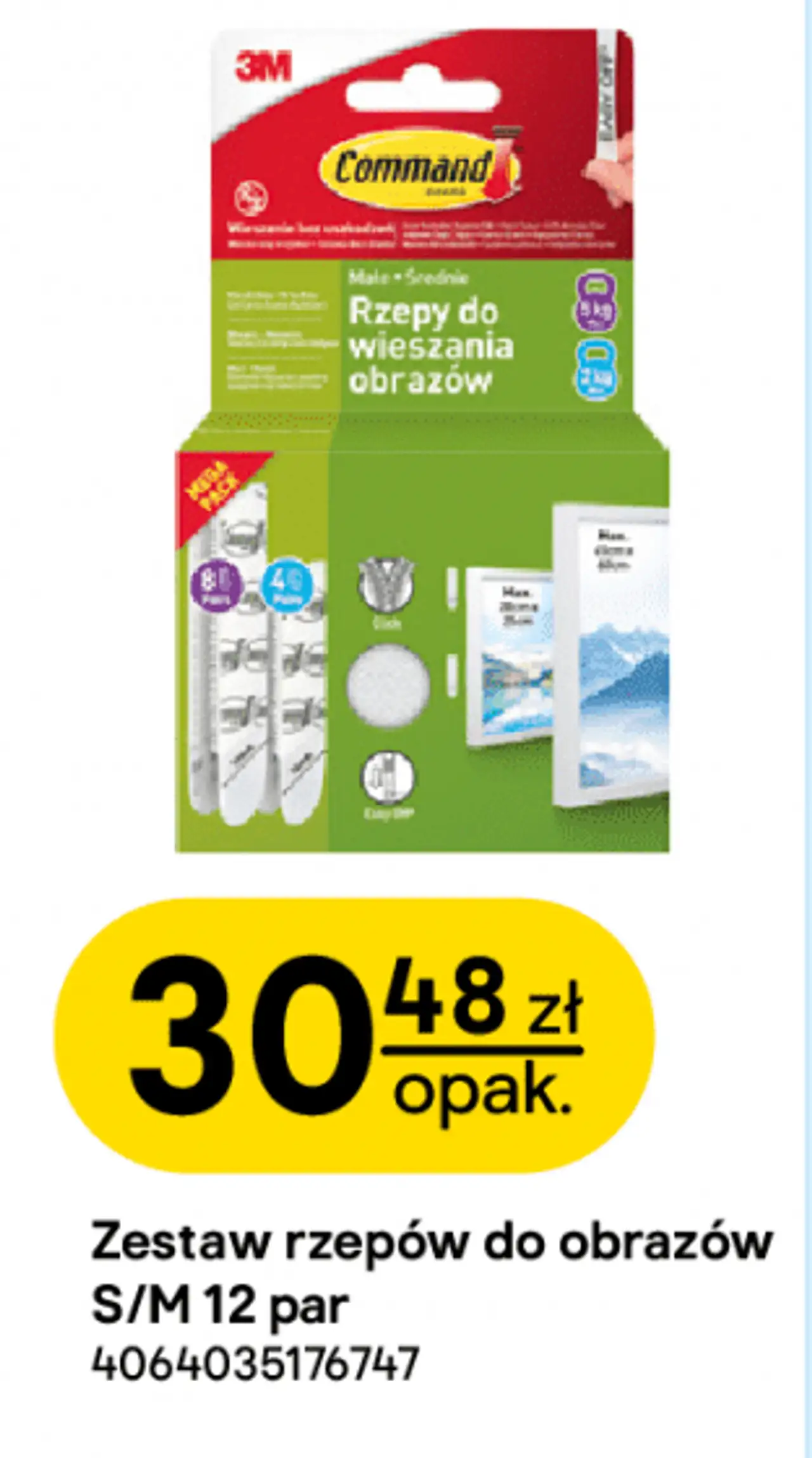 Command Zestaw rzepów do obrazów S/M 12 par