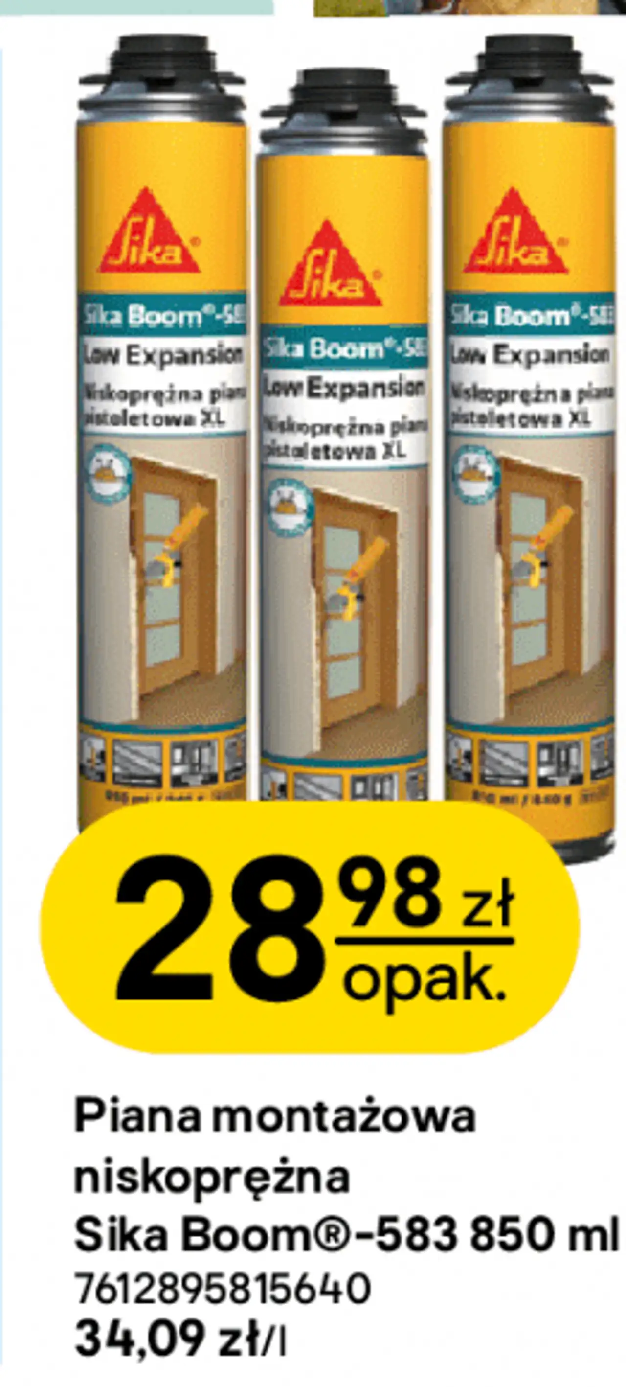 Piana montażowa niskoprężna Sika Boom®-583 850 ml
