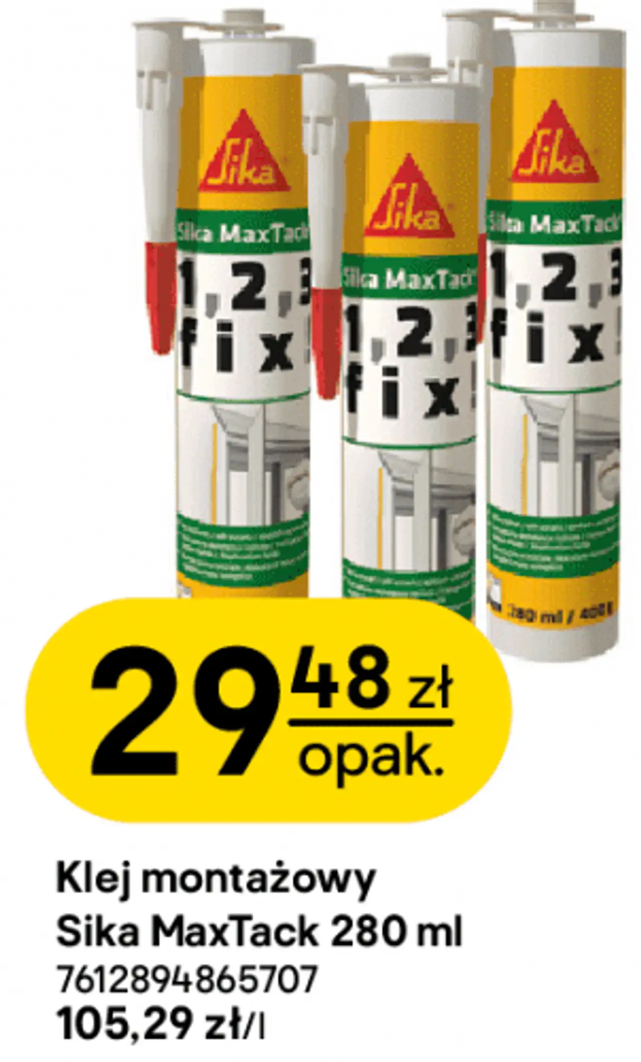 Klej montażowy Sika MaxTack 280 ml
