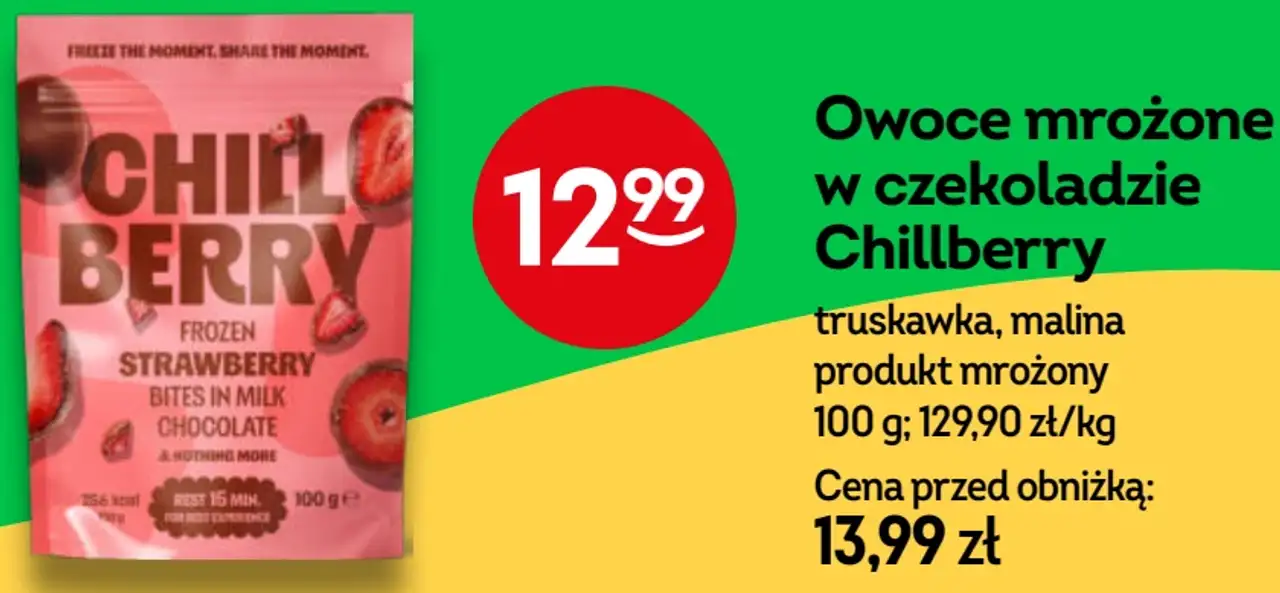Owoce mrożone w czekoladzie Chillberry truskawka, malina