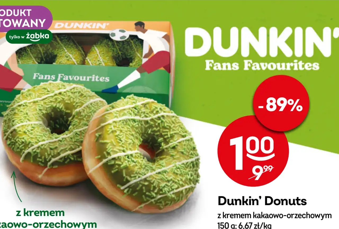 Dunkin' Donuts Fans Favourites z kremem kakaowo-orzechowym