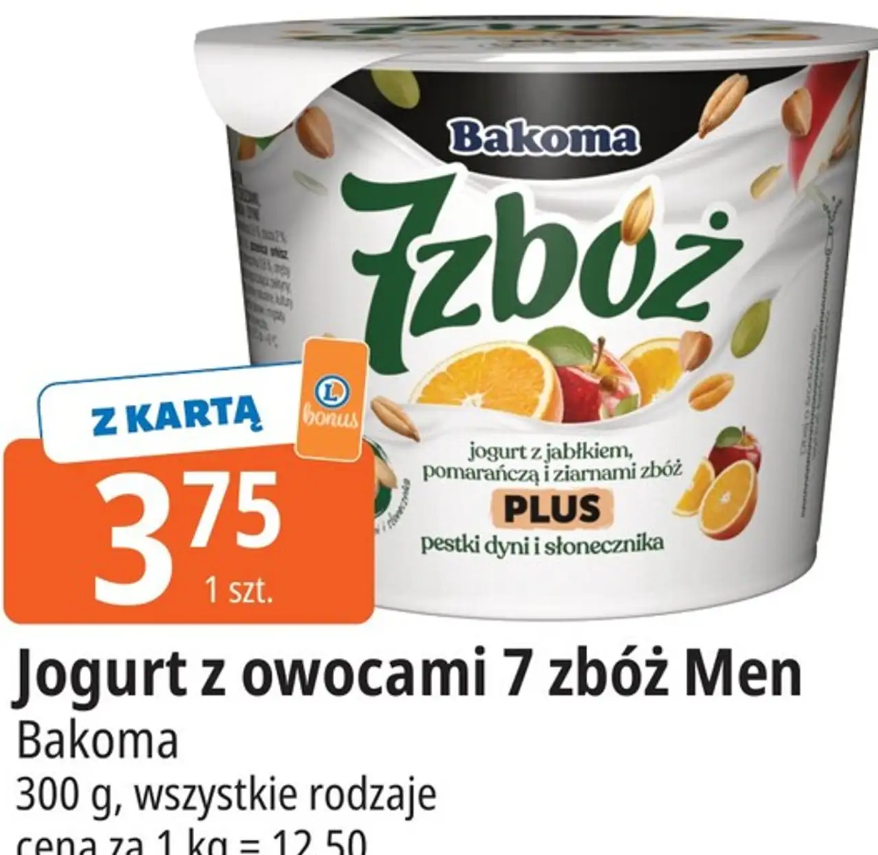Jogurt z owocami 7 zbóż Bakoma