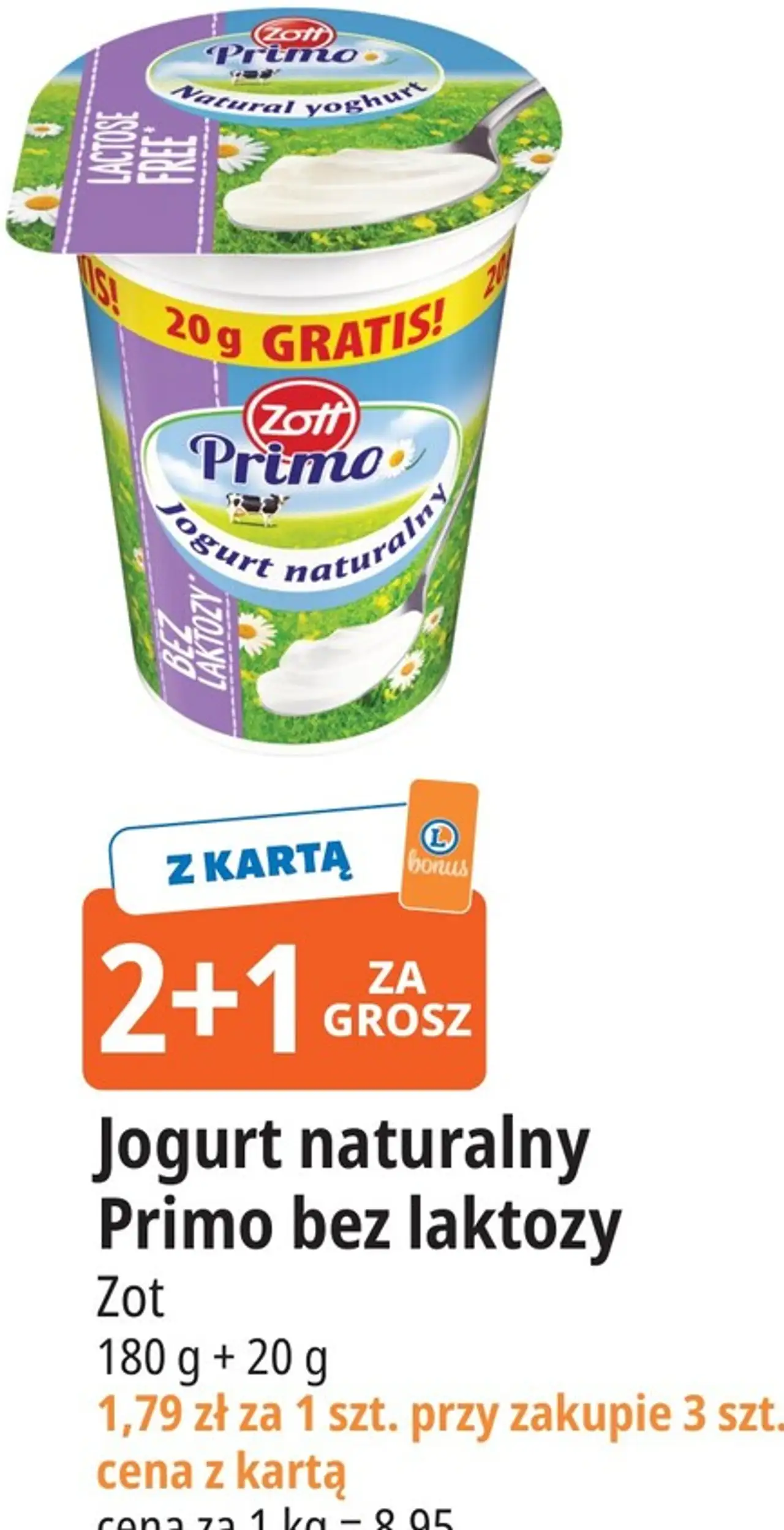 Jogurt naturalny Primo bez laktozy Zott