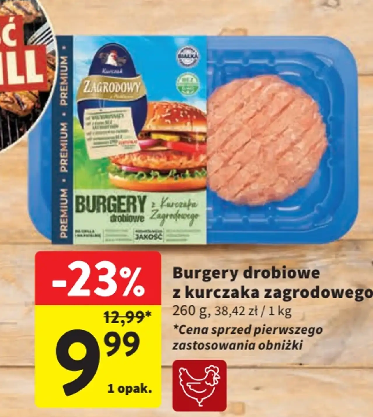 Burgery drobiowe z kurczaka zagrodowego