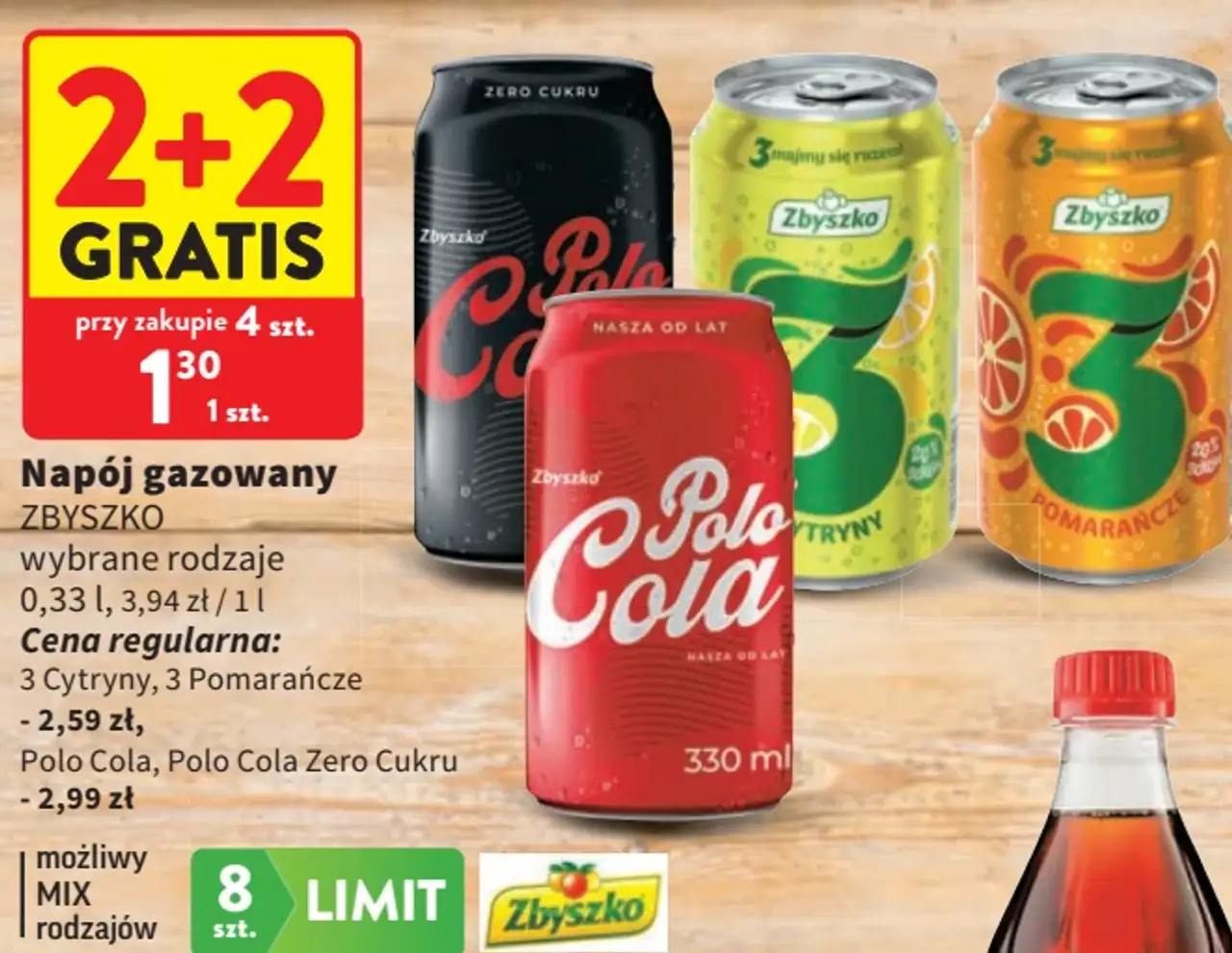 Napój gazowany Zbyszko (Polo Cola, 3 Cytryny, 3 Pomarańcze)