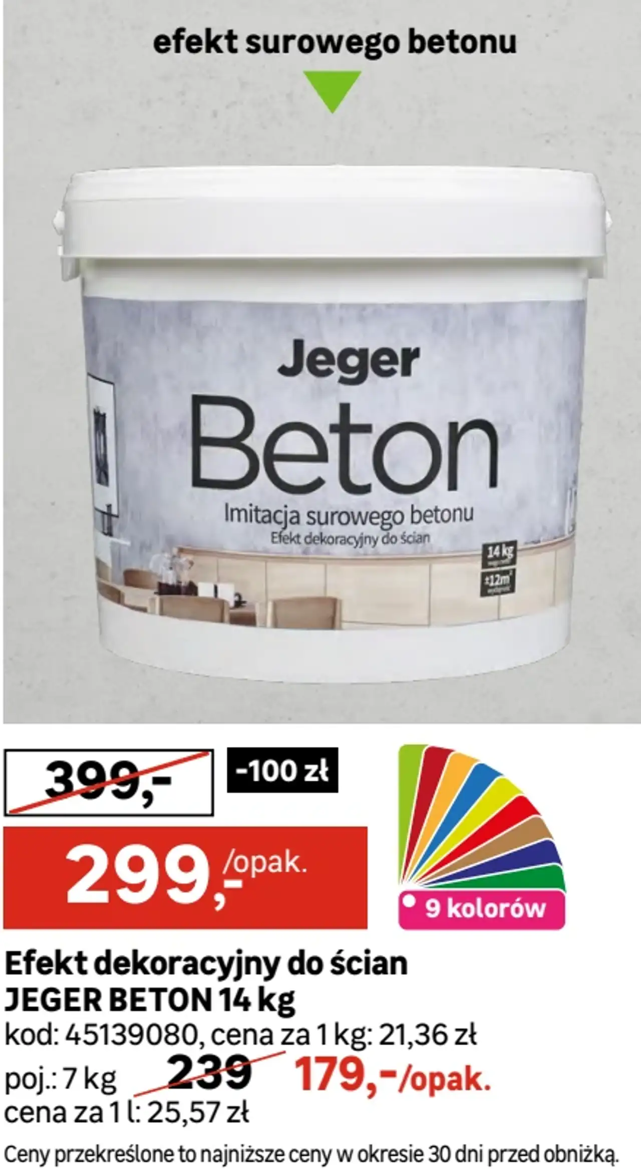 Efekt dekoracyjny do ścian Jeger Beton 14 kg