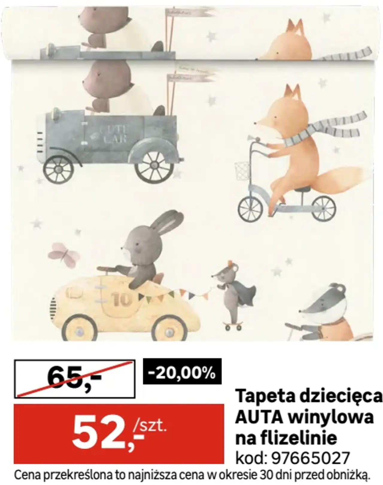 Tapeta dziecięca AUTA winylowa na flizelinie